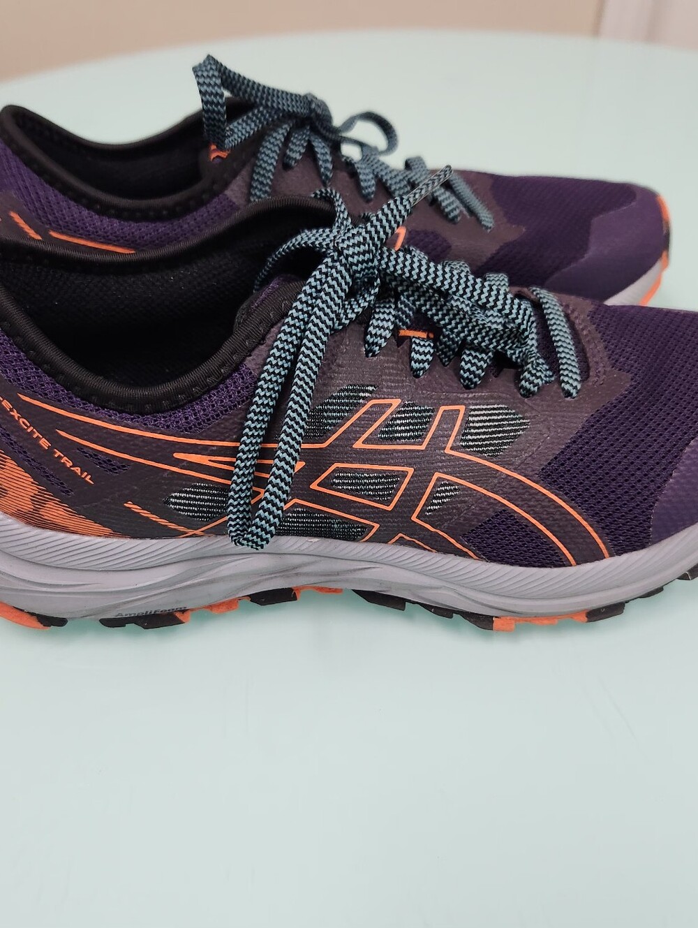 ASICS Women's Purple Trail Running Shoes with Orange Accents Gel Great Condition